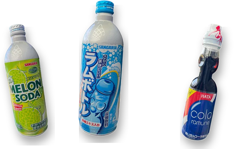 Sangaria Ramune, Melon Soda and Hata Cola